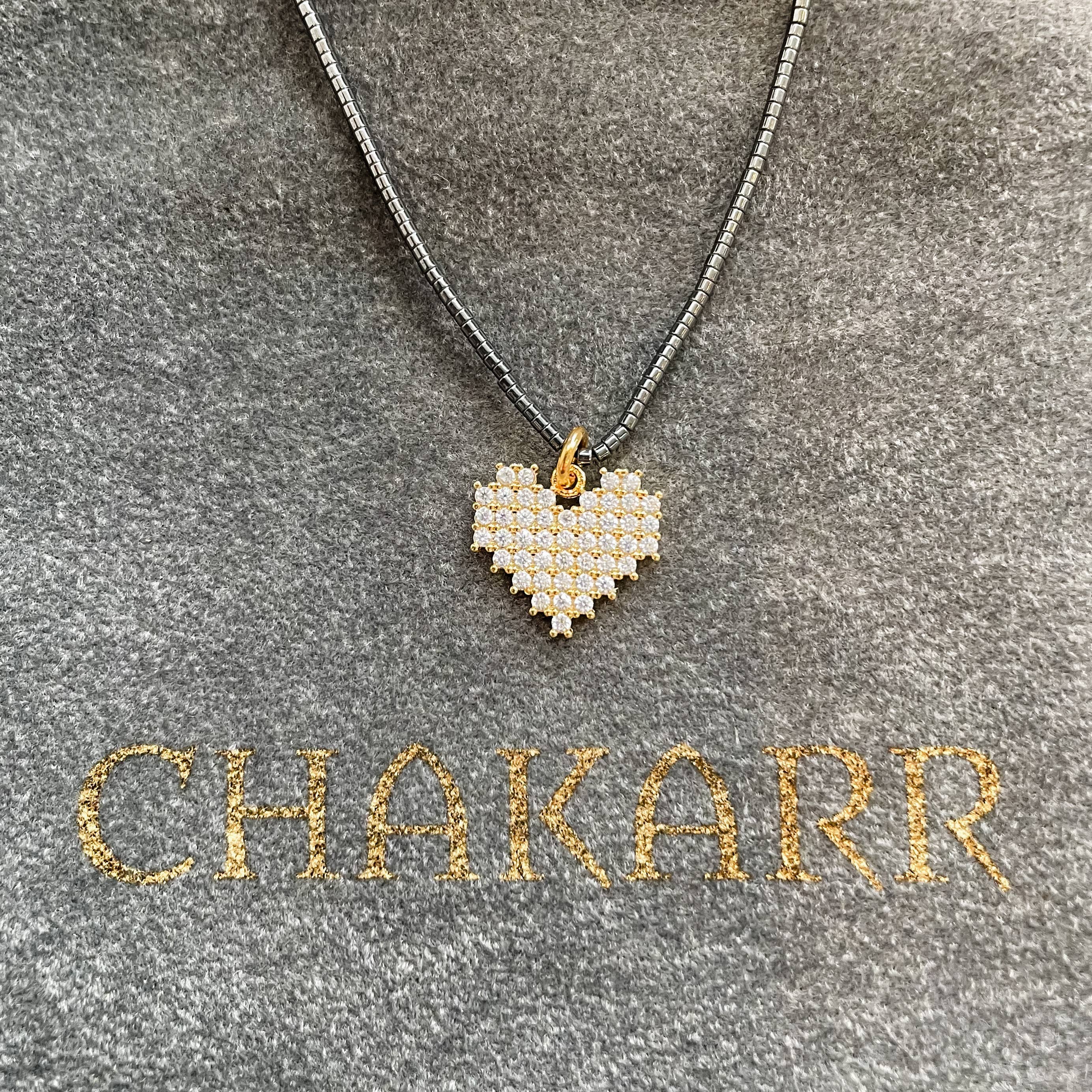 Chakarr Jewelry - Wholesale Pendant/Charm Necklace - ON TREND | HEMATITE NECKLACE W/ HEART PENDANT0
