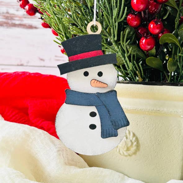 Reclaimed Woodworks Home Decor - Wholesale DIY Craft Kit - DIY Build a Snowman Ornament Kit CHRISTMAS CRAFT KIT4