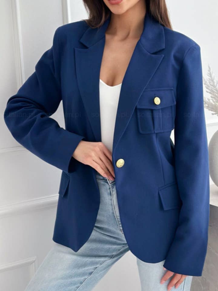 Lily Clothing - Wholesale Blazer - Women's - SOLID COLOR LONG-SLEEVED DOUBLE-BREASTED SUIT