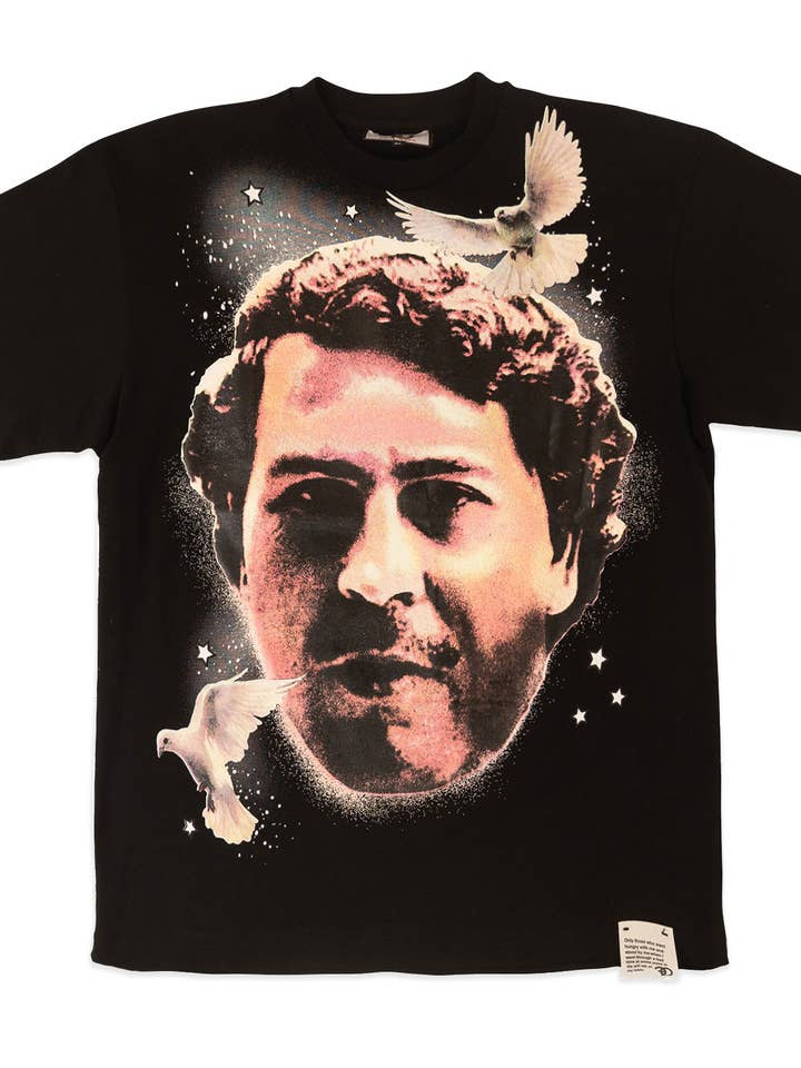 F153 NARCO ACID OVERSIZED TEE - BLACK for wholesale by Makobi