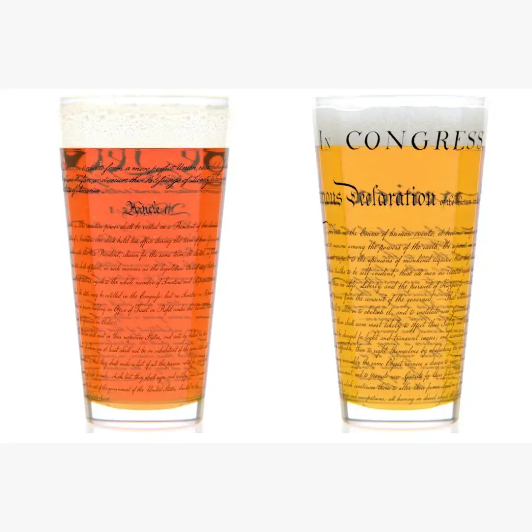 Well Told - Wholesale Drinking Glass/Cup - Const. & Dec. - Historical - Pint Glasses - 16 oz - Set of 21