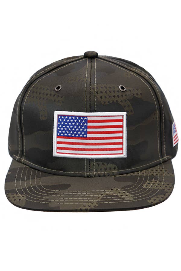 Cap Zone - Vendita all'ingrosso Cappellino con visiera piatta - Uomo - Bandiera Americana Itty Bitty Star Camouflage Nylon Snapback7