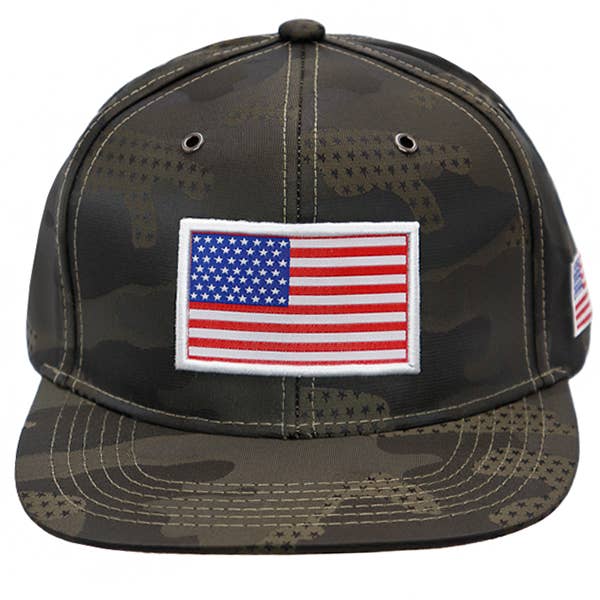 Cap Zone - Vendita all'ingrosso Cappellino con visiera piatta - Uomo - Bandiera Americana Itty Bitty Star Camouflage Nylon Snapback7