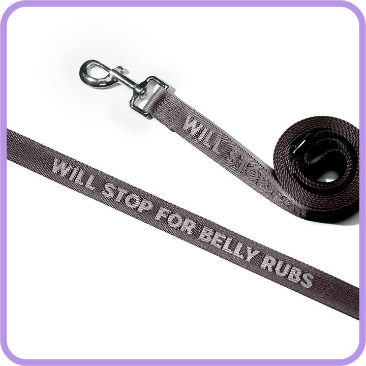 Belly Rubs Black - Dog Leash for wholesale by Pretty Alright Goods