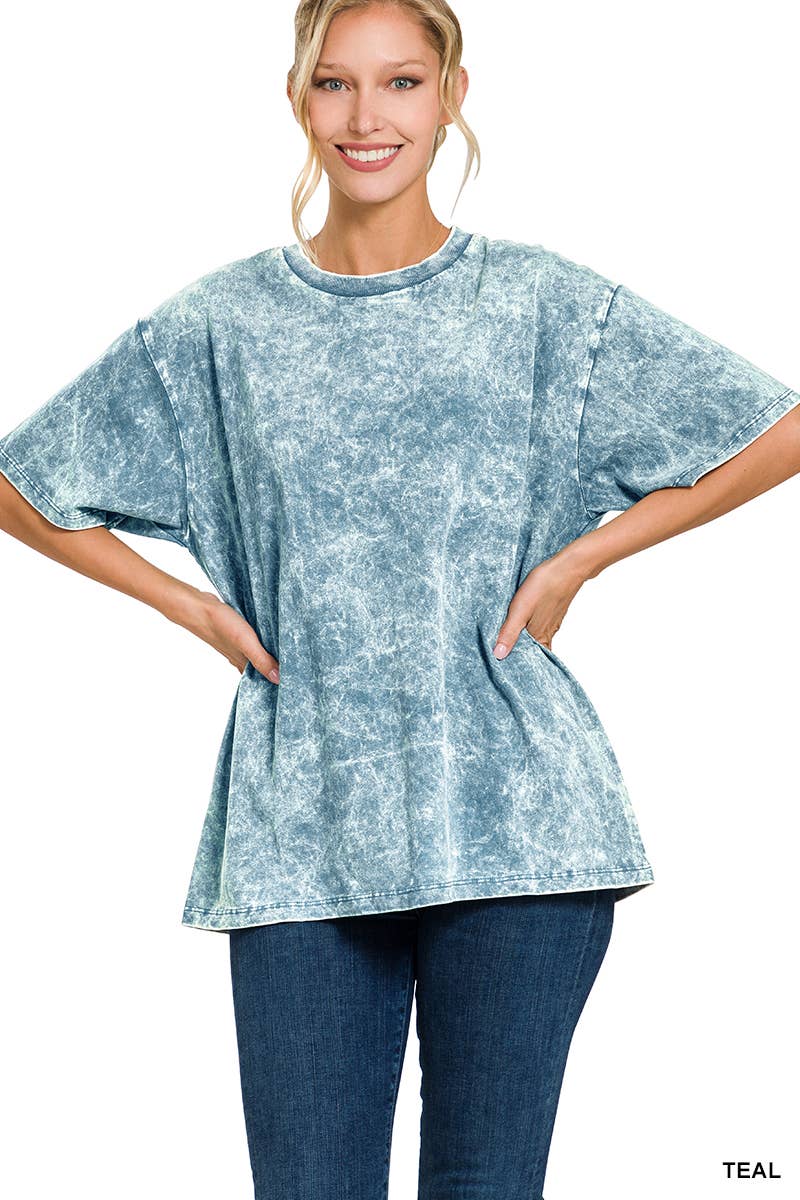 42POPS – Großhandel T-Shirt – Damen – Übergroßes gewaschenes Baumwoll-T-Shirt10