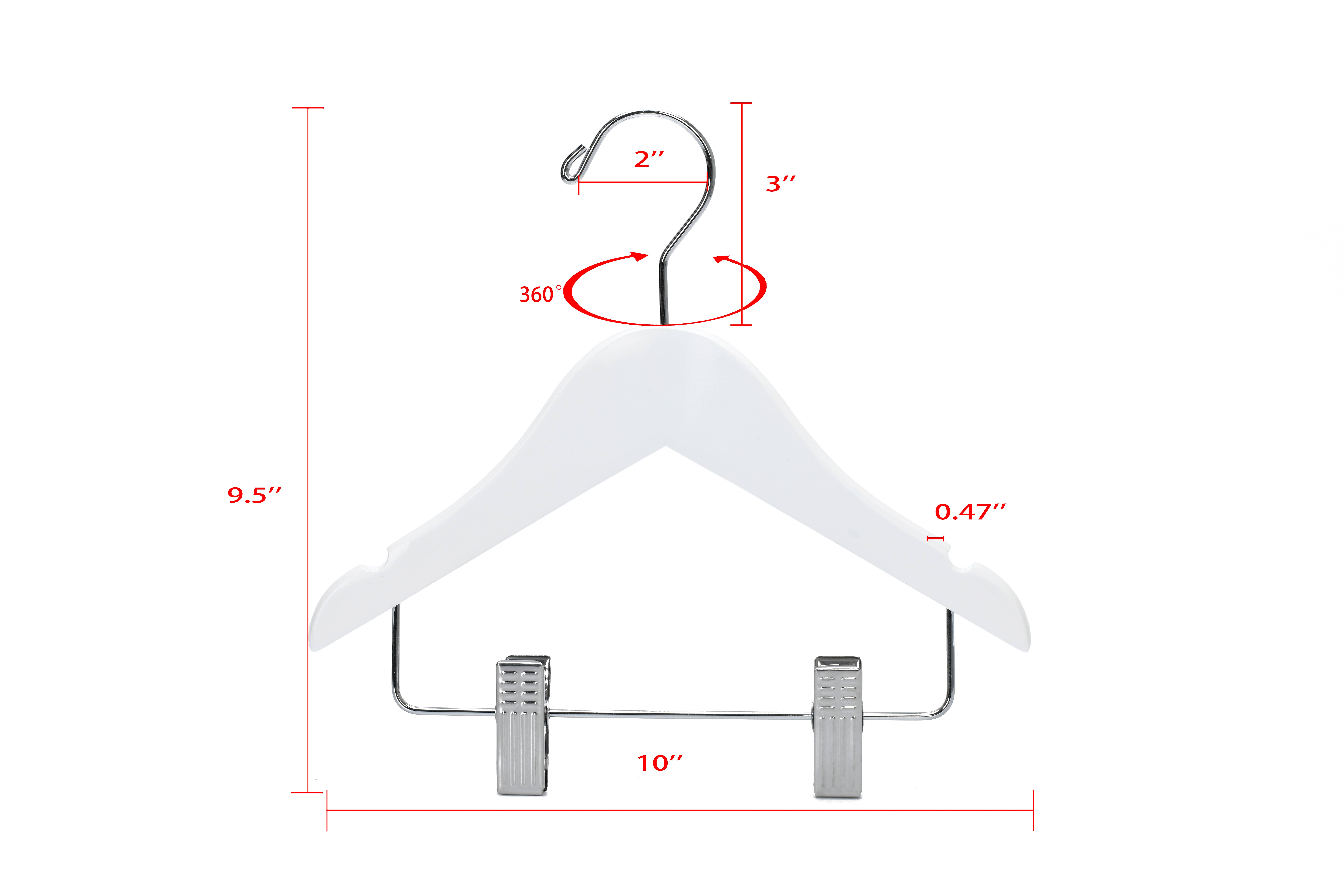 Quality Hangers – Engroshandel Bøjle – WB42 Baby Træ Nederdel Bukser Bøjle, 10 „Hvid - 805