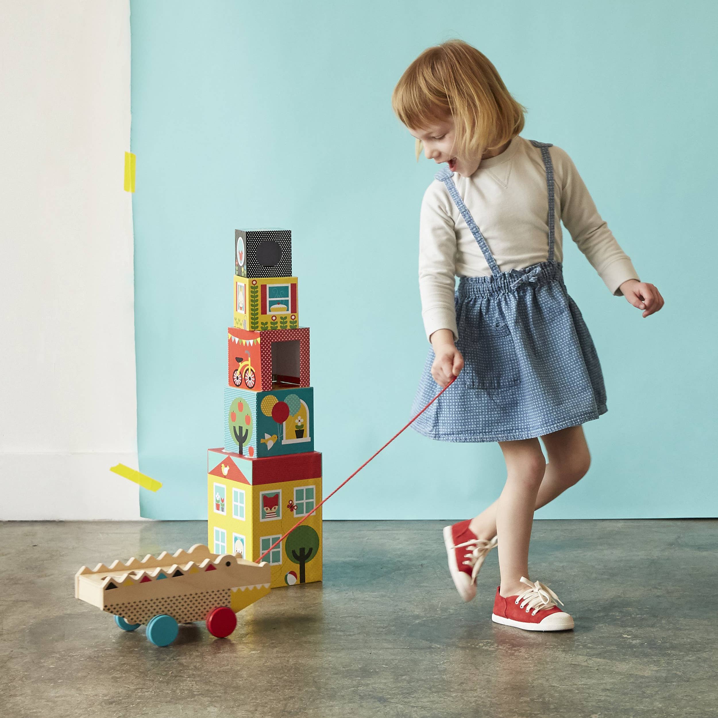 Chronicle Books - Wholesale Wood Toy - Kids - Wooden Jumbo Jumping Elephant Pull Toy2