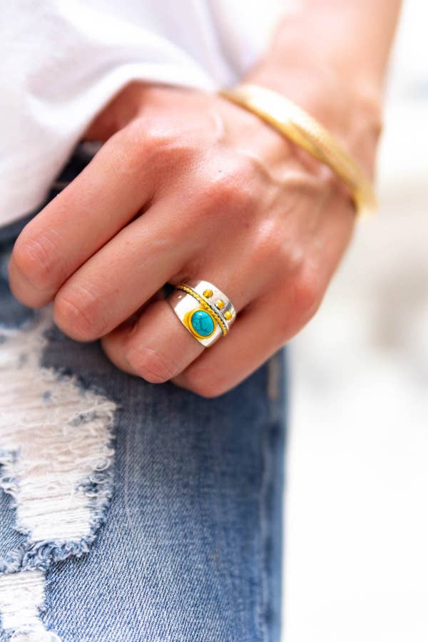 Hipster Row - Vente Bague de cocktail/de cérémonie - Collection de bagues Turquoise9
