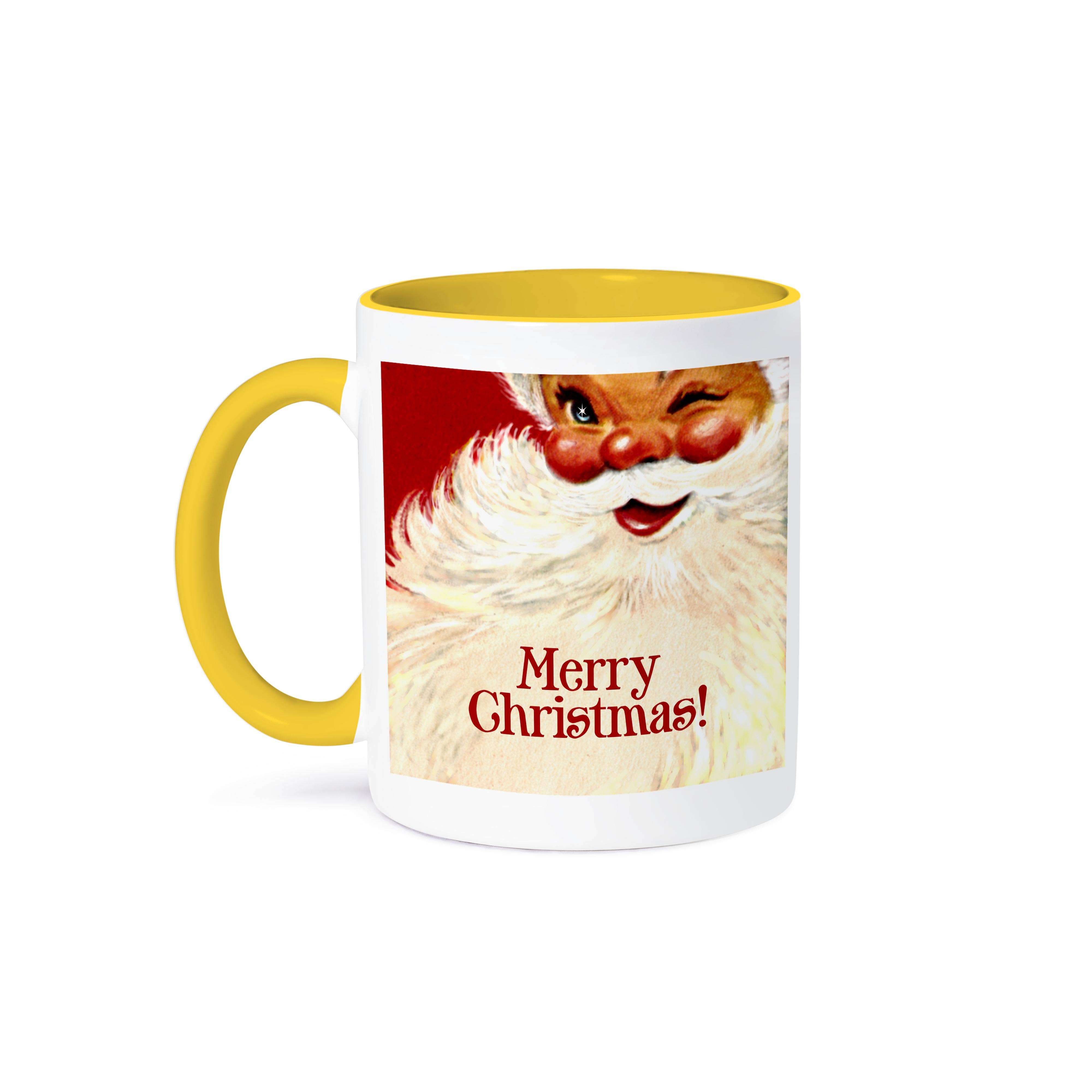 3dRose – Engroshandel Kaffekrus – 3dRose, Glædelig jul - Billede af munter julemand med et glimt i øjet, Krus0