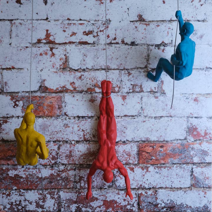 Bentley & Bo - Wholesale Sculpture - Coloured Climbing Men Trio (Set of 3)