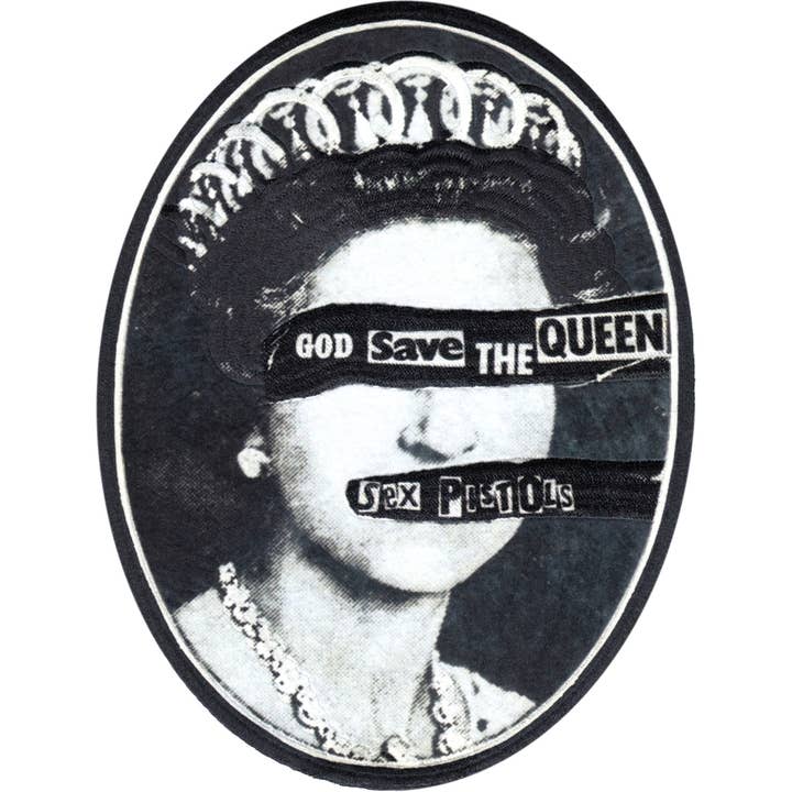 Écusson arrière 9" Sex Pistols God Save The Queen Punk Rock Music pour la vente par Square Deal Recordings & Supplies