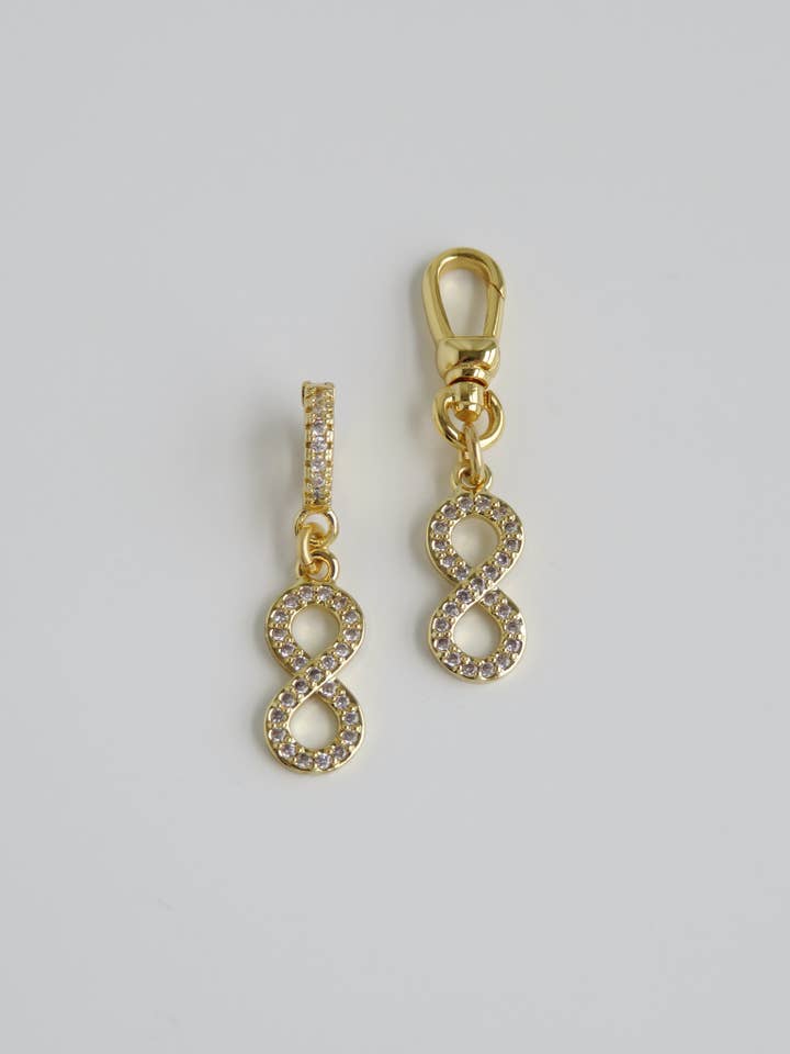 Diamond Infinity Charm with Swivel Clasp for wholesale by Boutique Suarez Co.