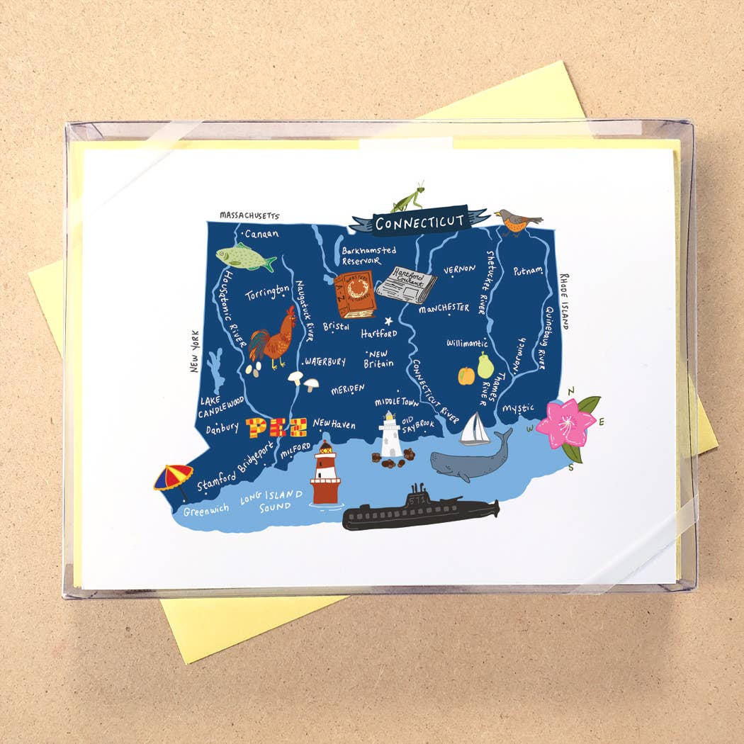 Allport Editions - Wholesale Briefpapier/indexkaartenset - Hallo USA Boxed Card-serie - ALLE 50 STATEN HIER!9