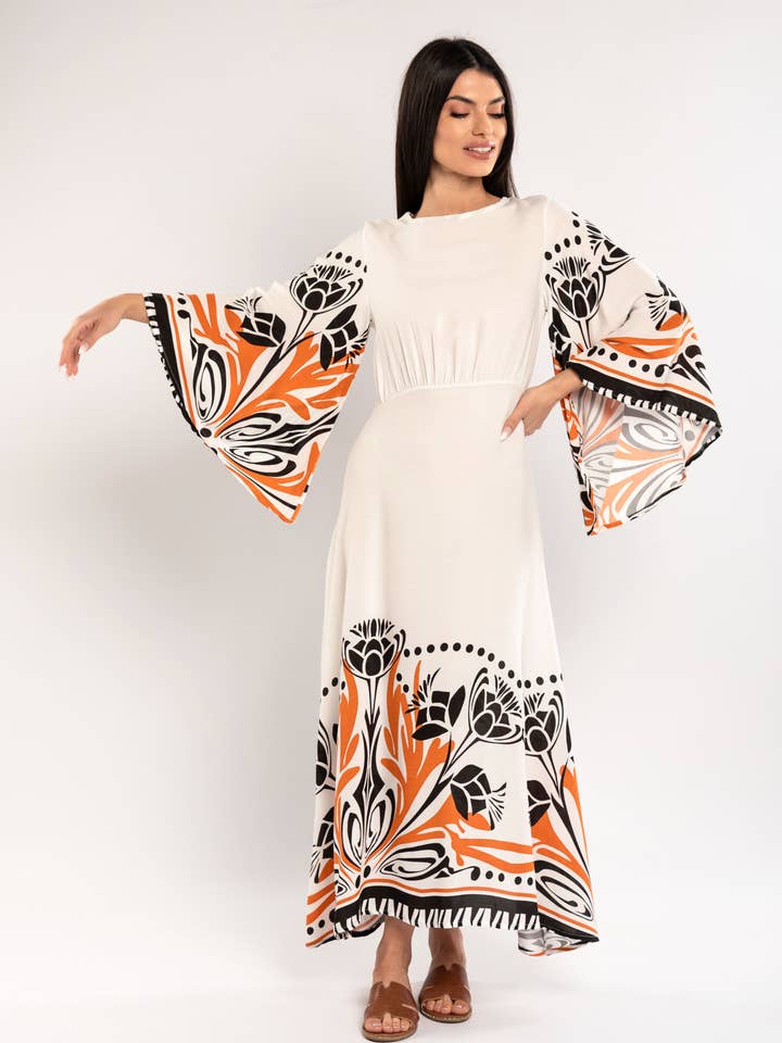 F-383 VISCOSE DRESS for wholesale by FAME GREECE