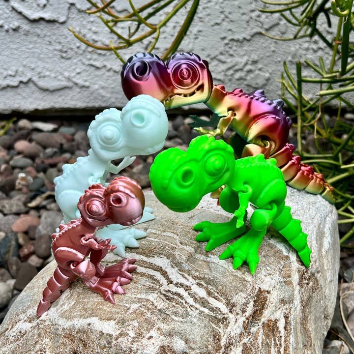 NumanPrints - Wholesale Fidget Toy - Kids - Flexi T-Rex Articulated Toy Cute Fun Birthday Gift