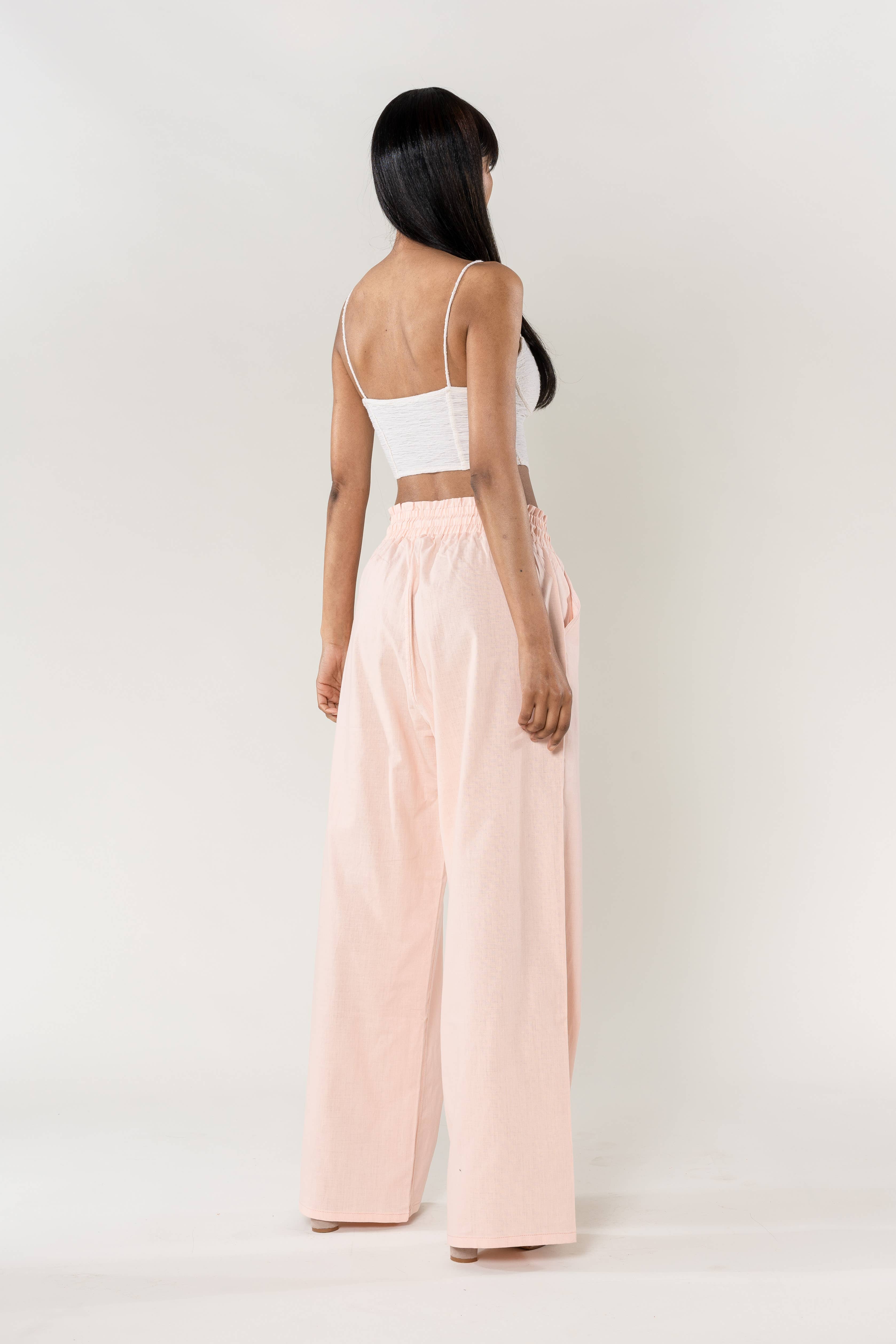 Nina Carter - Wholesale Pants - Women's - Nina Carter linen-style pants with elastic waistband A00130