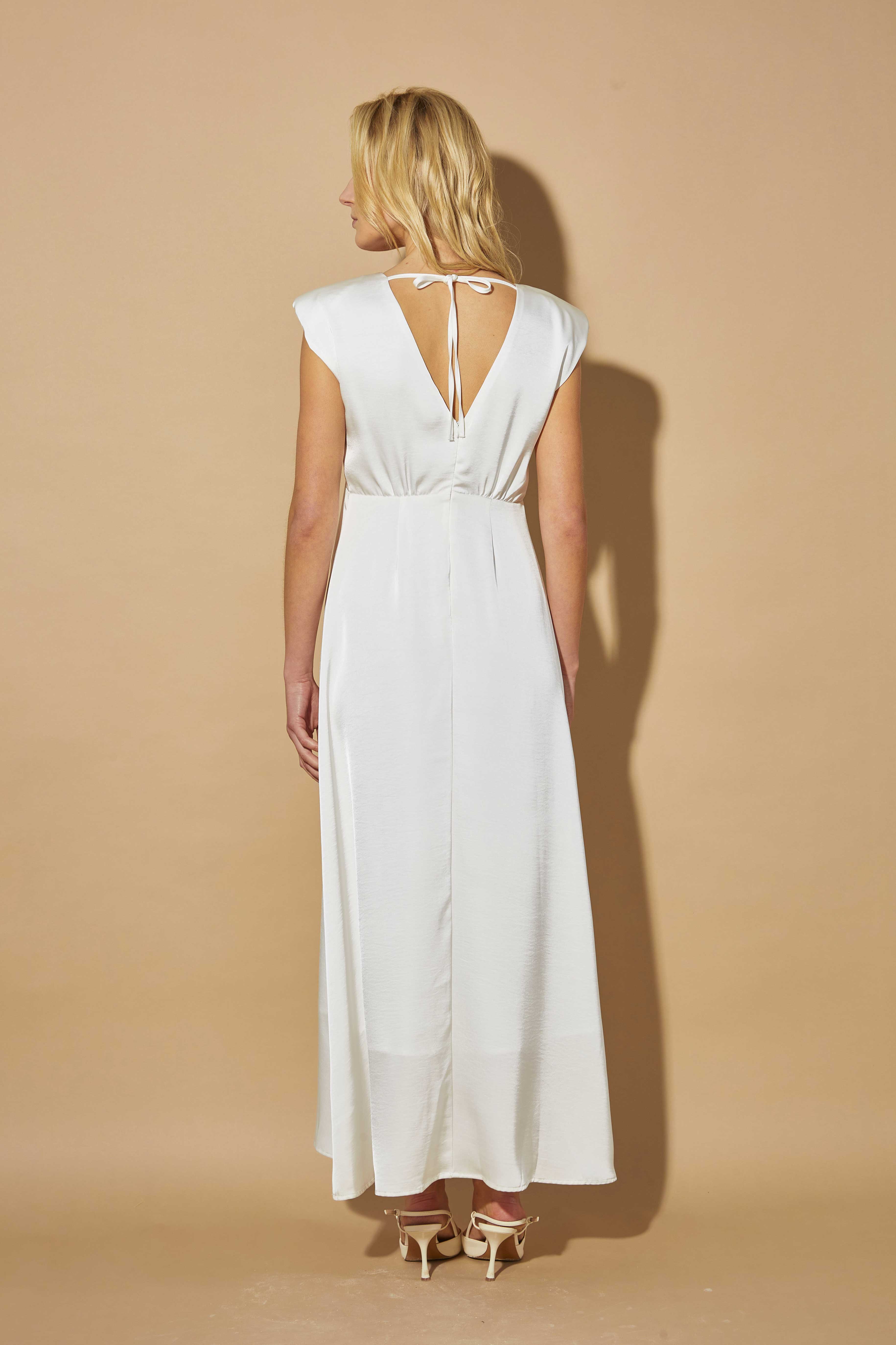 ELLI WHITE – Vestido - Mulher por atacado – Vestido comprido de cetim premium12