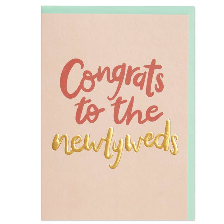 Raspberry Blossom - Wholesale Wedding Card - Congrats to the Newlyweds Wedding Card