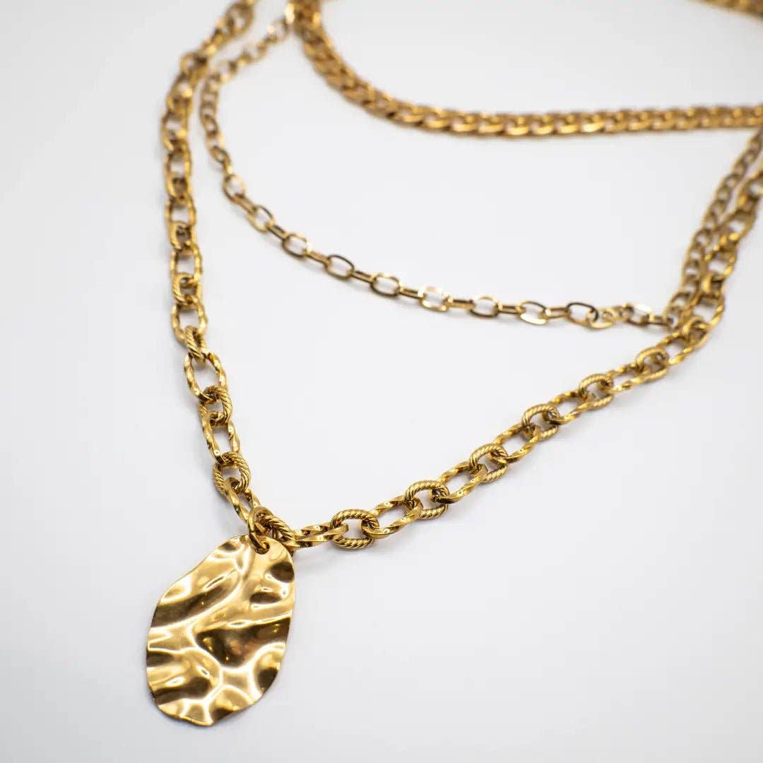 OE! - Venta al por mayor Collares con colgantes/abalorios - COLLAR DE CADENA CHAPADO EN ORO DE 18K A CAPAS4