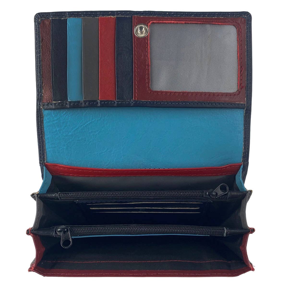 Arrigo - Vente Portefeuille – femme - Portefeuille femme en cuir multicolore modèle harmonica5