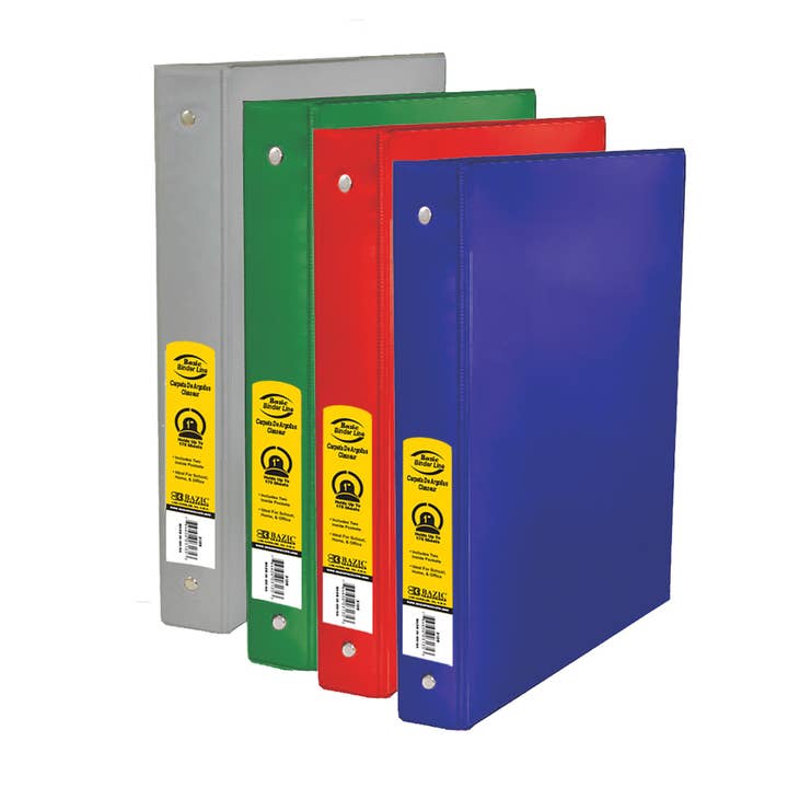 Luna Office Supply - Everyday Essential - Wholesale Binder - 1" Asst. Color 3- Ring Binder w/ 2-Pockets1