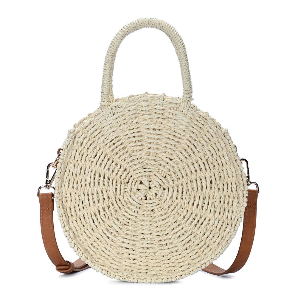 Sensibling Corp. - Venta al por mayor Bolso con asas - Mujer - Bolso bandolera redondo de paja con asa superior9