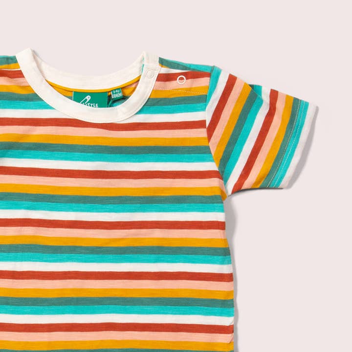 Rainbow Striped Summer Short Sleeve T-Shirt for wholesale on Faire