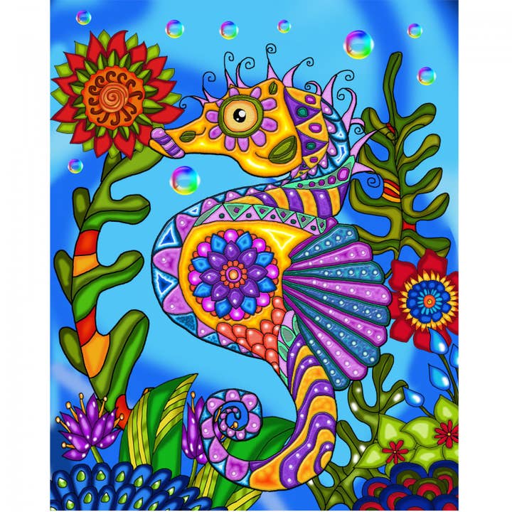 Kit artistico per pittura a forma di cavalluccio marino per la vendita all'ingrosso da parte di JaCaRou Puzzles Inc.