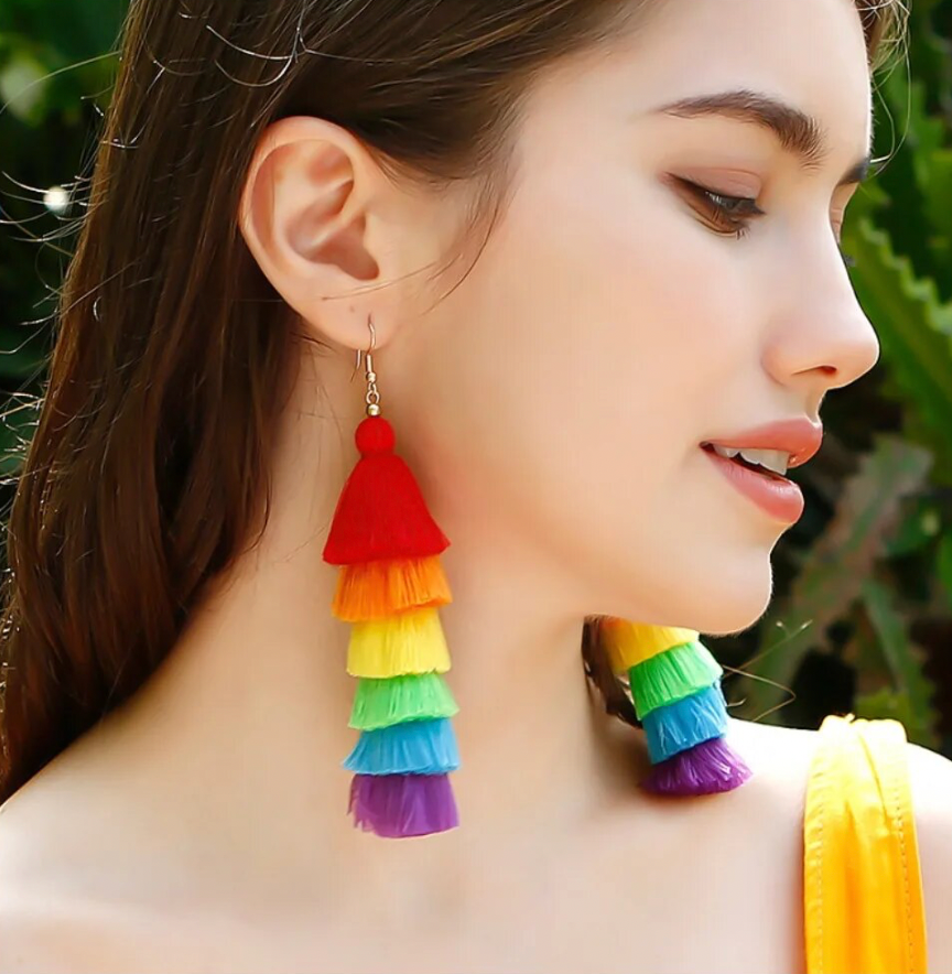 Haus Of Merch – wholesale Tassel earrings – Rainbow Earrings2