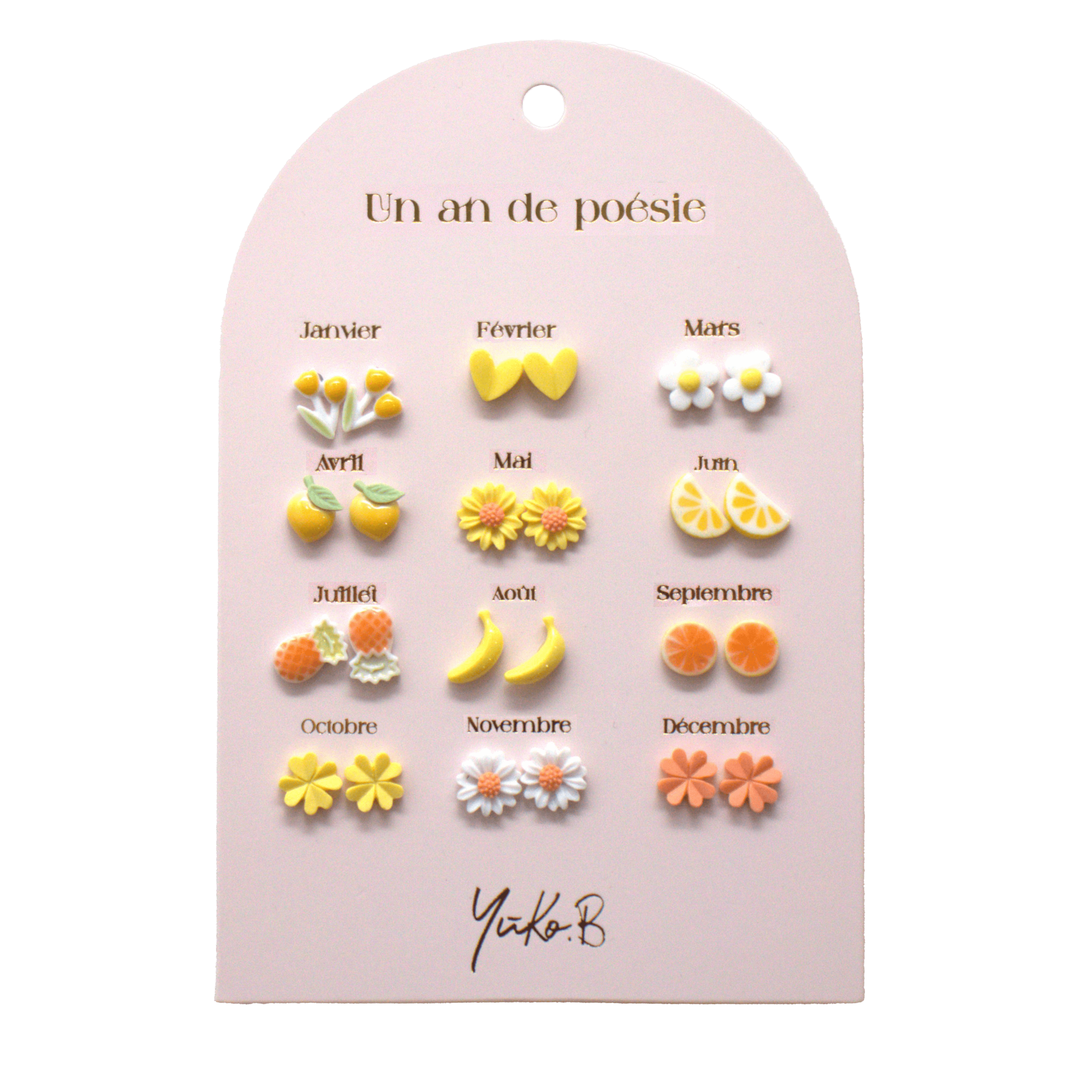 Yuko B - Vente Boucles d'oreilles – enfant - Offre de 25 cartes de boucles d'oreilles - Version française6