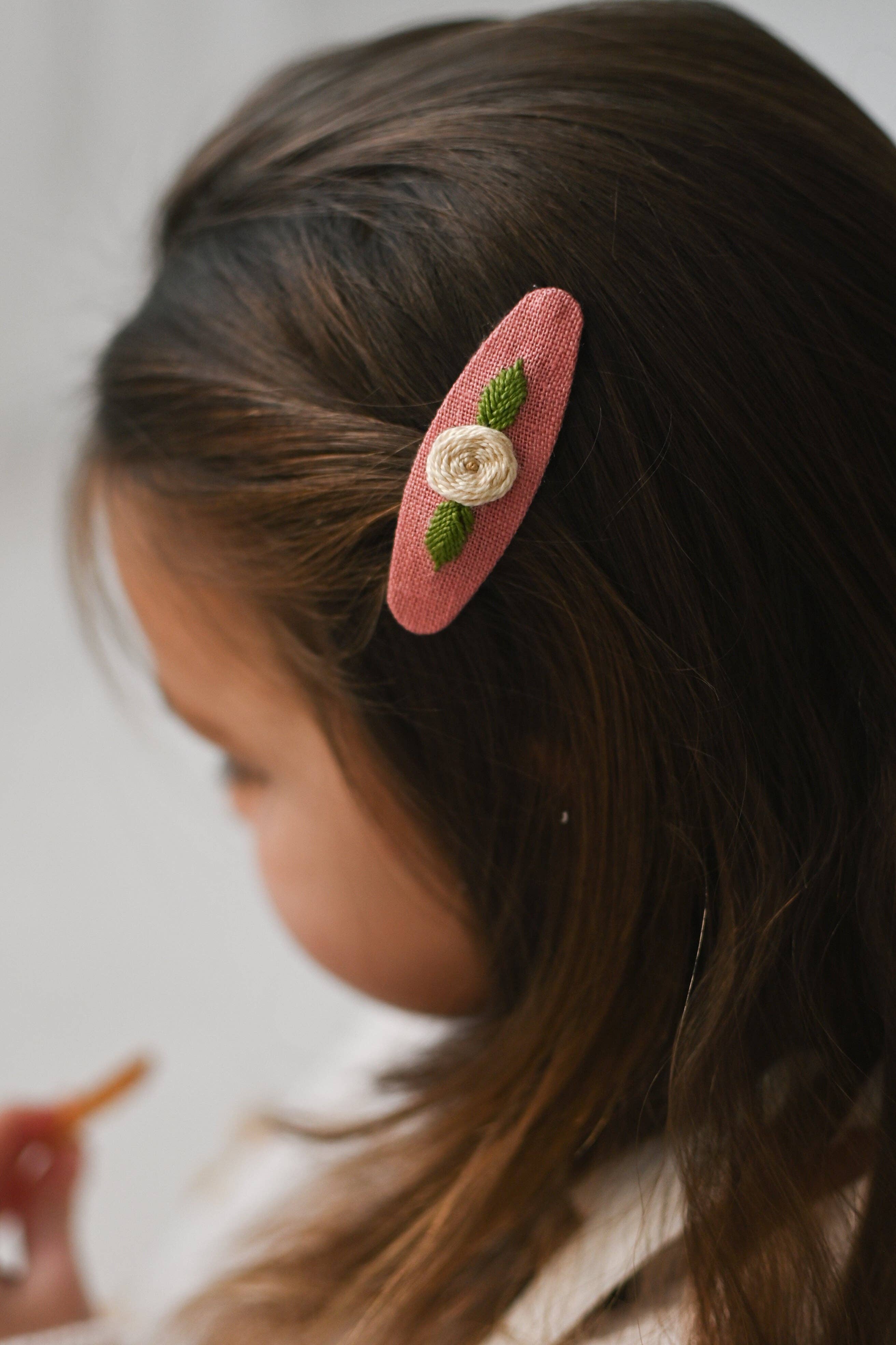 Lanika Atelier, Nika Korošec s.p. - Wholesale Hair Clip - Women's - Oval Hair clips Rose + dots0