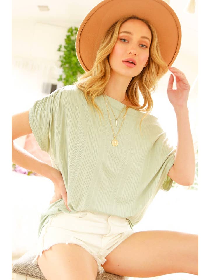 Vine & Love - Vente Haut en maille – femme - Haut en tricot côtelé en jersey à encolure bateau VT319012