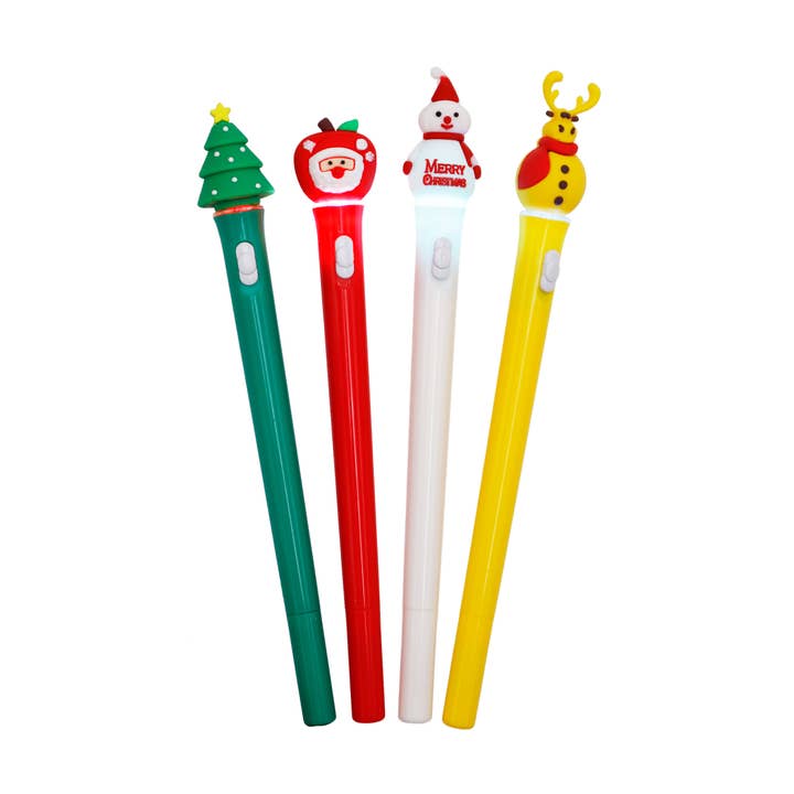 ASSORTED Christmas Led Light-up 0.7 mm Pen - 48 Pcs for wholesale on Faire3