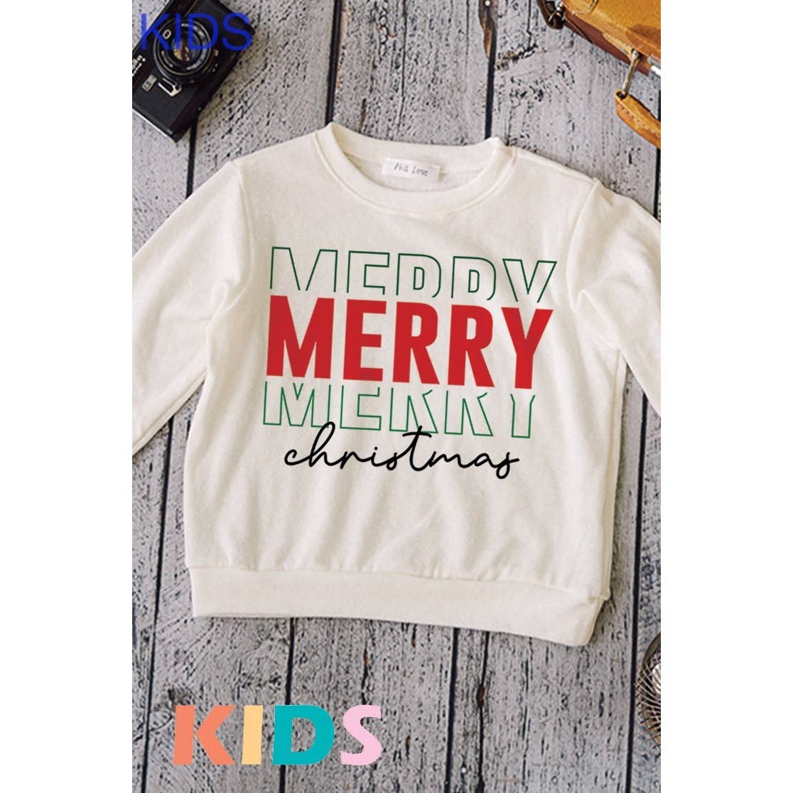 Phil Love - Wholesale Sweatshirt - Kids - Kids Christmas merry merry print Soft Sweatshirt9
