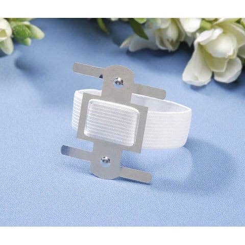 Tremont Floral Supplies - Wholesale Decal - Party Decorations - Elastic Wristlet with Kaber Clip, White