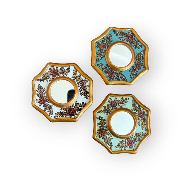 Zoe Artcrafts - Wholesale Wall Mirror - Handmade Decorative Peruvian Mirrors 3" - Home Decor