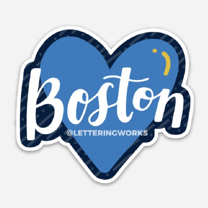 Boston Heart Vinyl Sticker for wholesale by Lettering Works