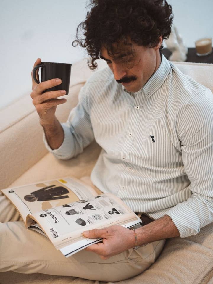 CAMICIA A RIGHE VERDI per la vendita all'ingrosso da parte di LPKN