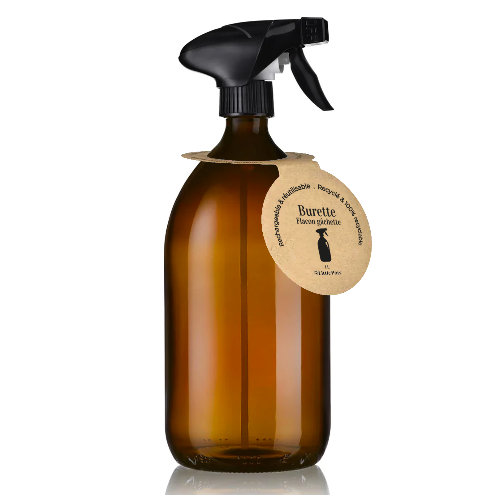 Little Pots - Wholesale Spray Bottle - Refillable amber glass bottle with black trigger spray8