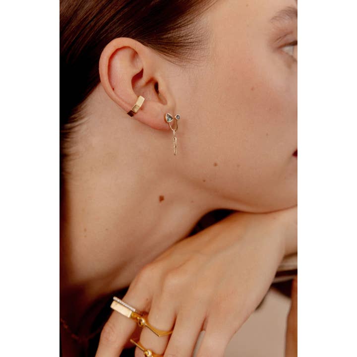 Gamme blanche – Großhandel Cocktail-/Statement-Ring – ECROU - Ohrring aus 14 Karat vergoldetem Silber