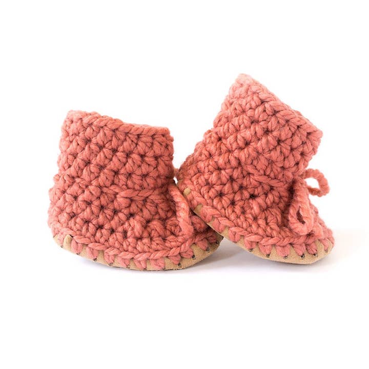 Wild Rose-handmade soft sole slip-on stay-on wool booties for wholesale by Huddy Buddies