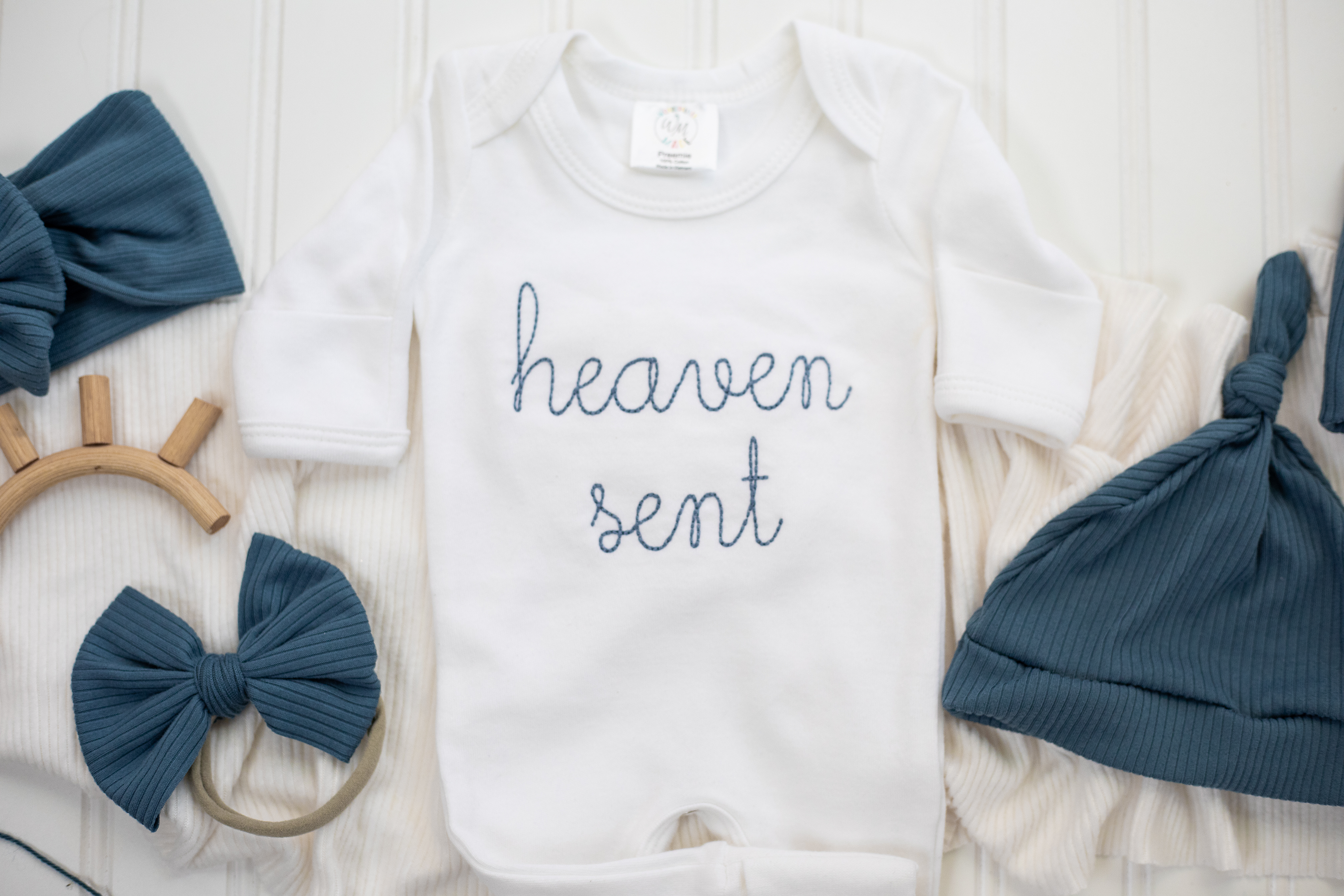 Wonderfully Made - Wholesale Clothing Set - Baby - Baby Romper | Heaven Sent Blue1