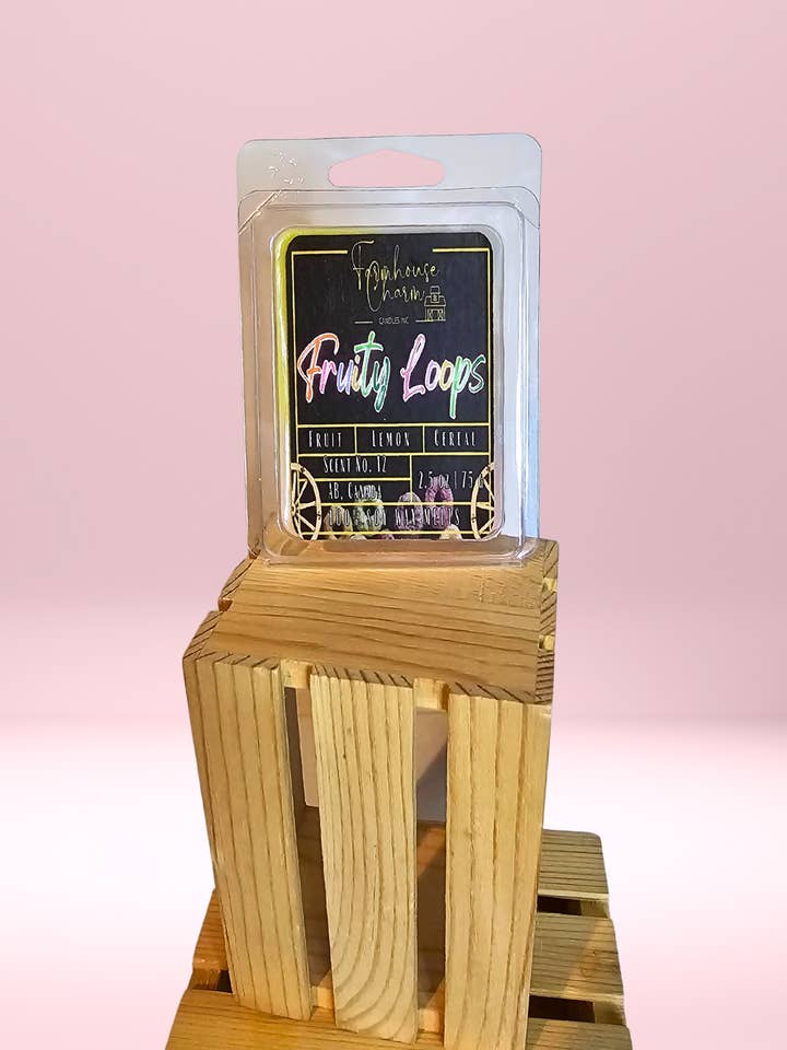La cire de soja Fruity Loops fond pour la vente par Farmhouse Charm Candles Inc.