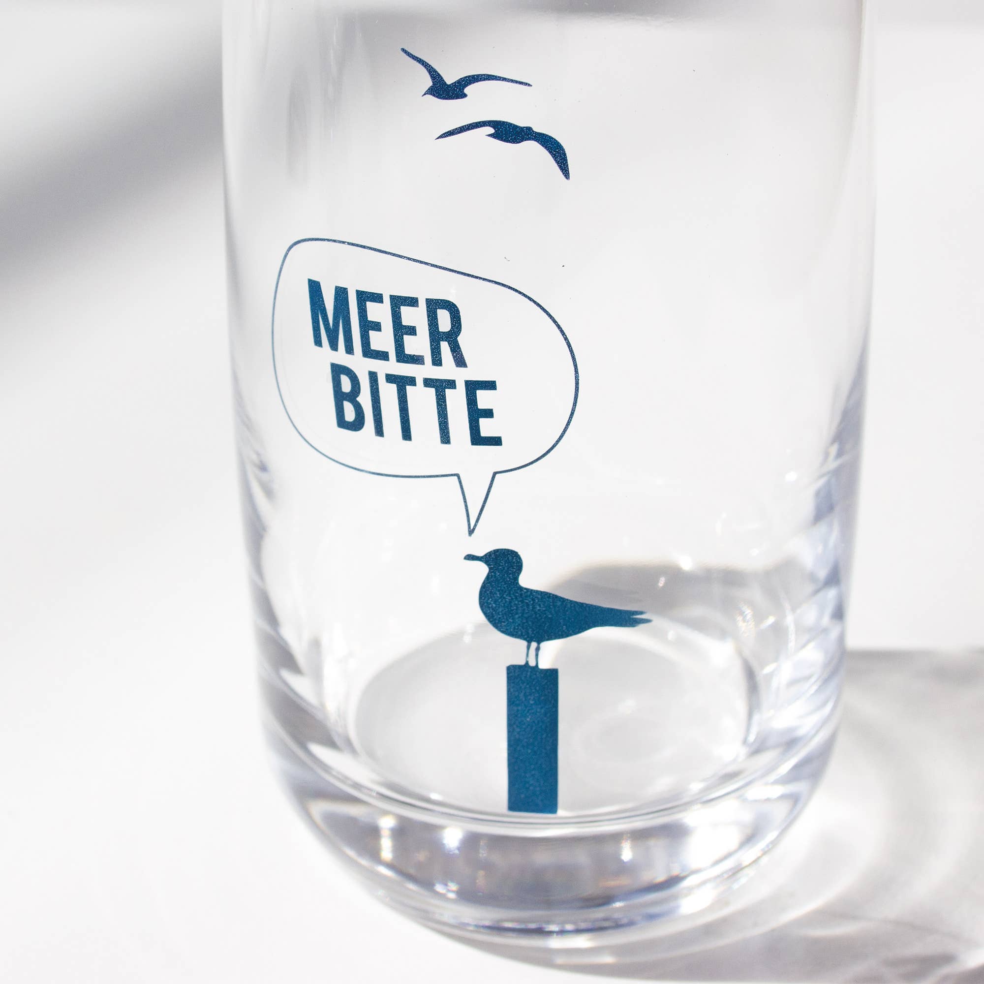 Bow & Hummingbird - Wholesale Cocktail/Liquor Glass - Crystal glass, long drink glass "More Please Seagull" made in EU1