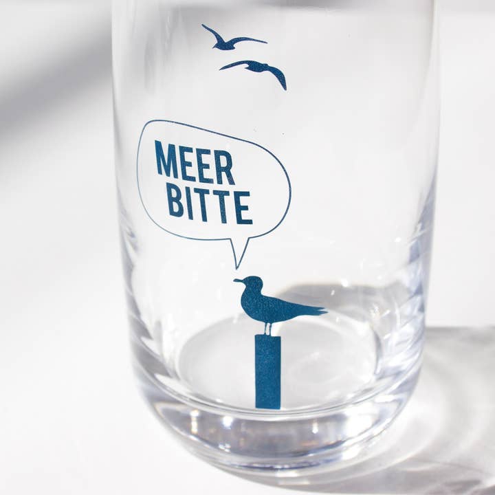 Bow & Hummingbird - Wholesale Cocktail/Liquor Glass - Crystal glass, long drink glass "More Please Seagull" made in EU1