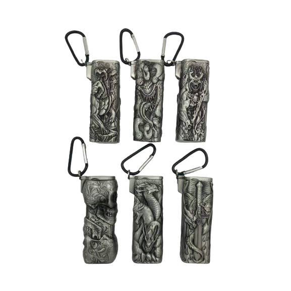 Novelty Closeout - Wholesale Humidor/Cigar Accessory - Smokezilla Metal Cigarette Saver Container Assortment- 6/Pk