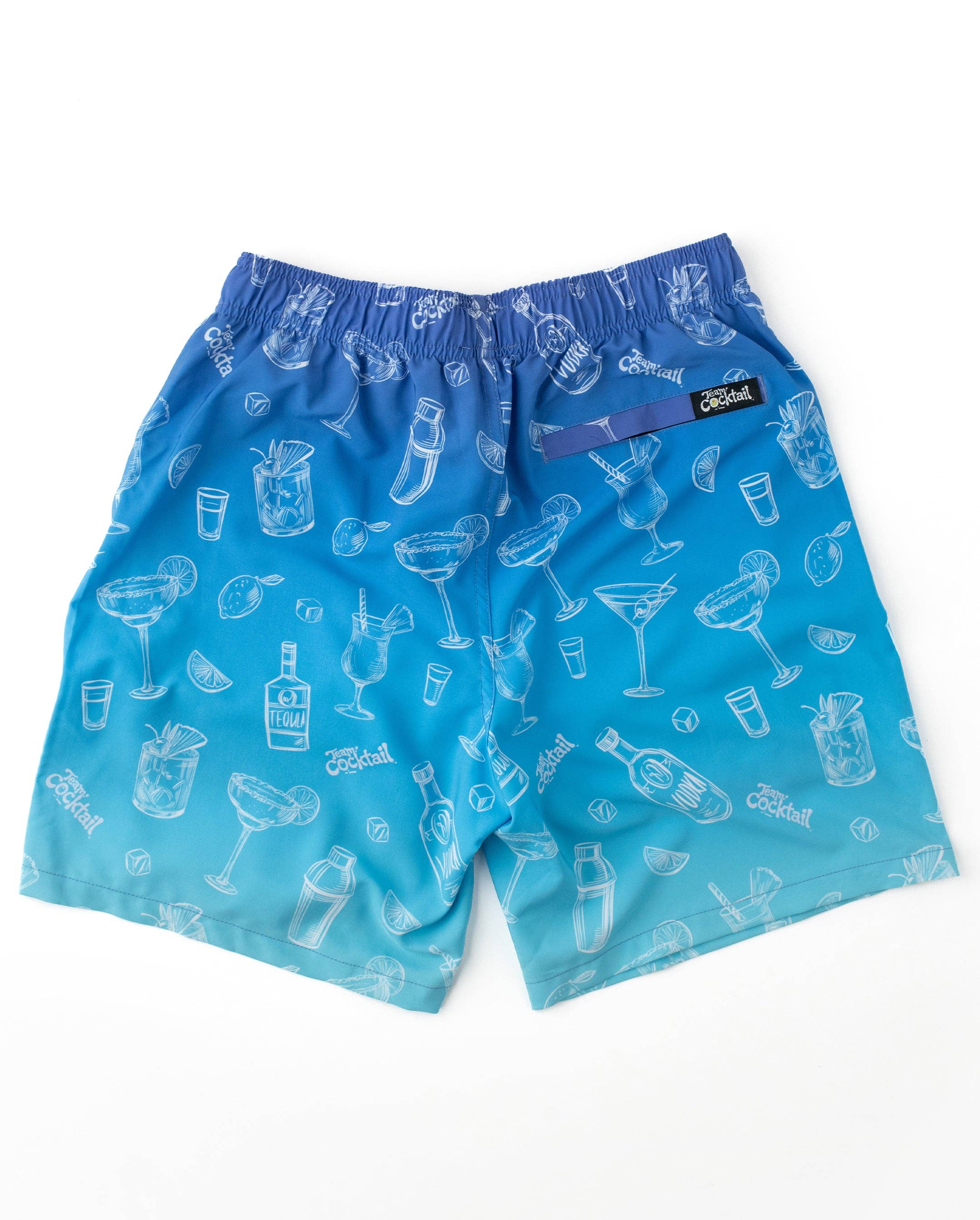 Team Cocktail - Wholesale Swim Shorts - Men's - Ombre Sketch Cocktails Hybrid Swim Shorts3
