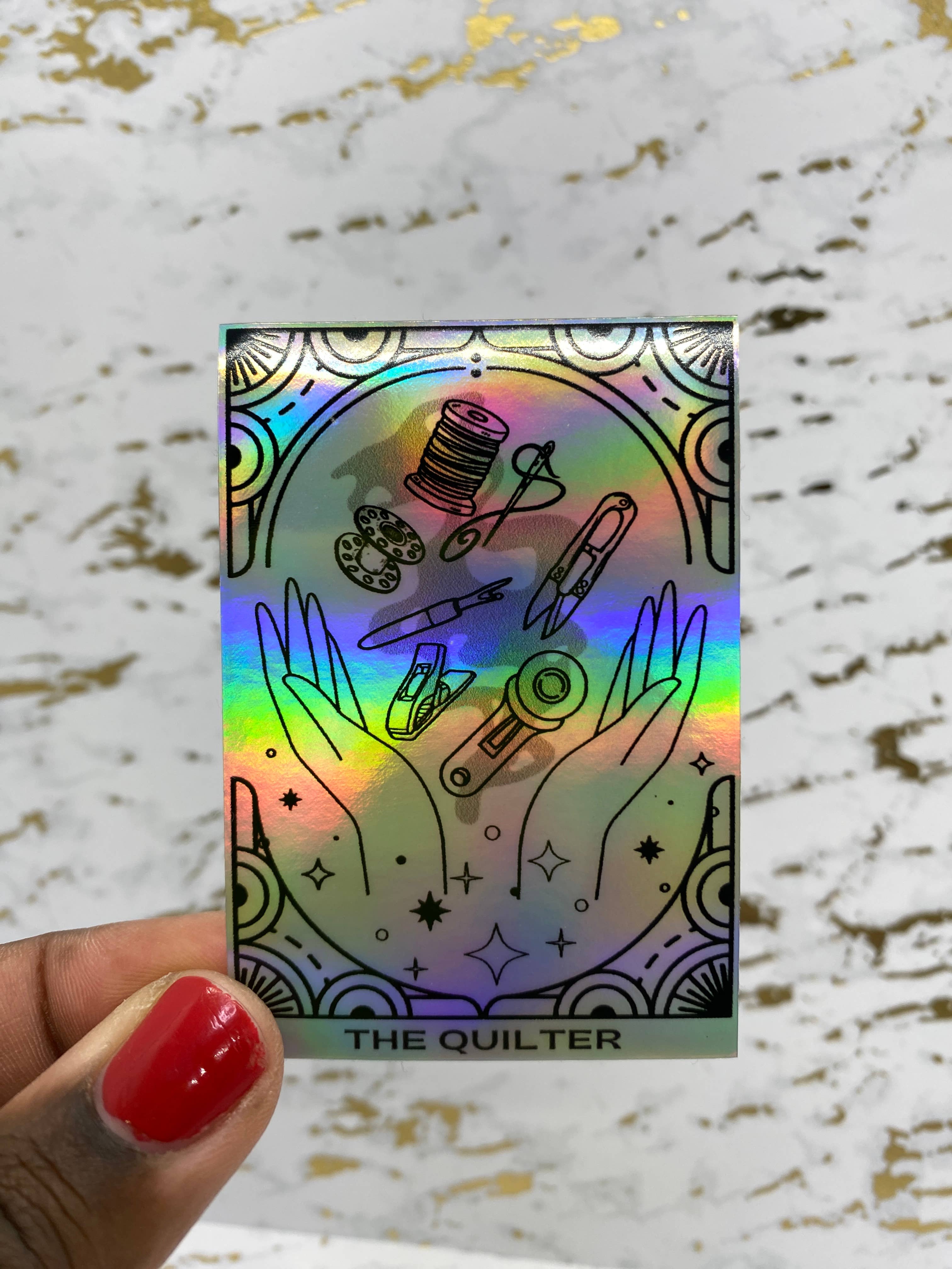 Zipped & Printed - Wholesale Phone & Laptop Stickers - The Quilter Tarot Sticker3