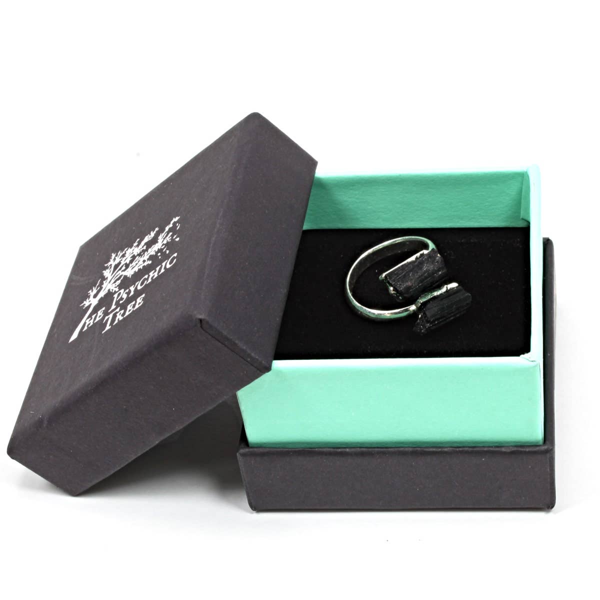 The Psychic Tree – Großhandel Cocktail-/Statement-Ring – Schwarzer Turmalin Kristall Verstellbarer Ring1