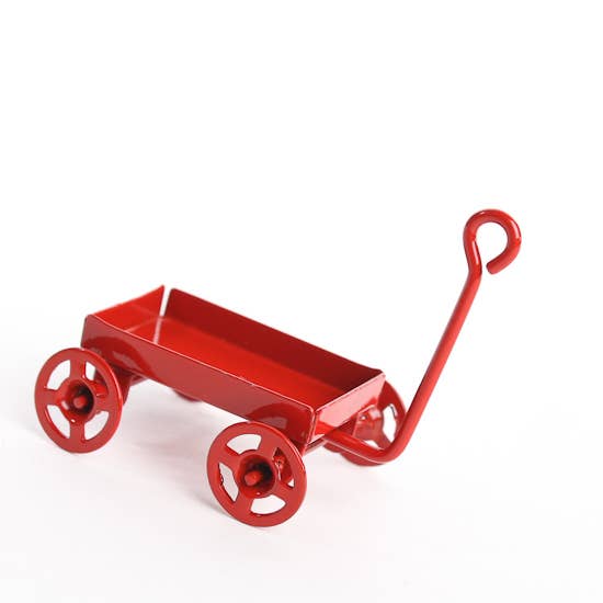 Factory Direct Craft - Wholesale Doll Accessory Kit - Kids - 1-3/4"  Dollhouse Miniature Retro Red Metal Wagon 1